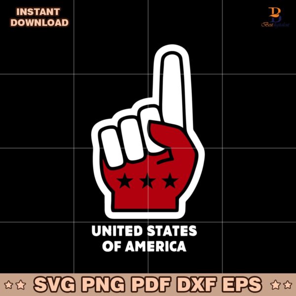 Usa Number One Hand Sign United States Of America Foam Finger SVG