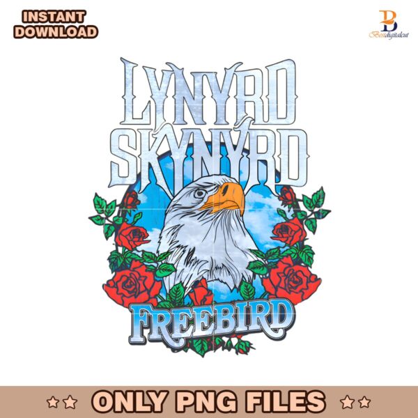 Vintage Rock Lynyrd Skynyrd Freebird Eagle Roses PNG